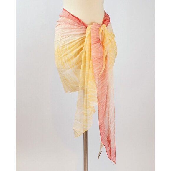 Chicos Salmon Yellow Ombre Angled Oblong Scarf/Sarong - NWT - Picture 3 of 6